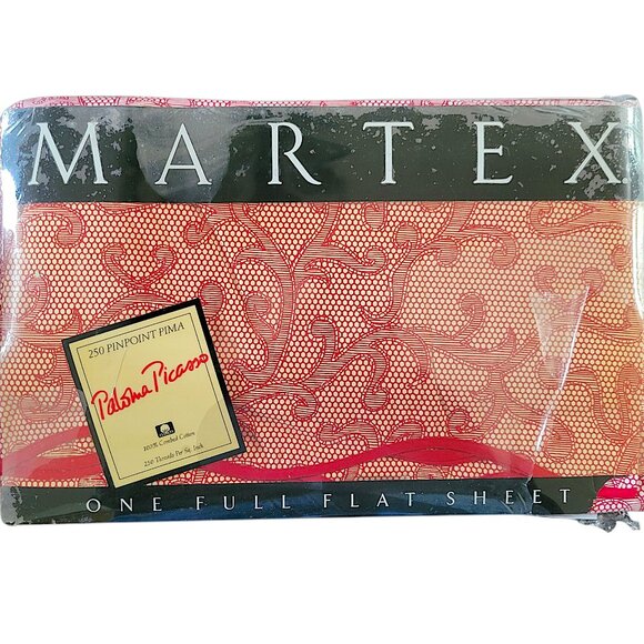 Martex Mon Rouge Paloma Picasso Full Size Flat Sheet Deadstock - Picture 1 of 4